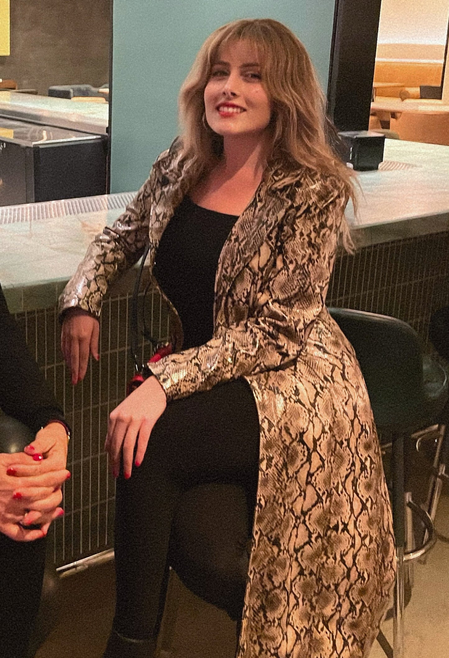 LEATHER SNAKE TRENCH