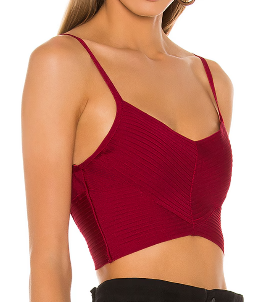 RED BANDAGE CROP TOP