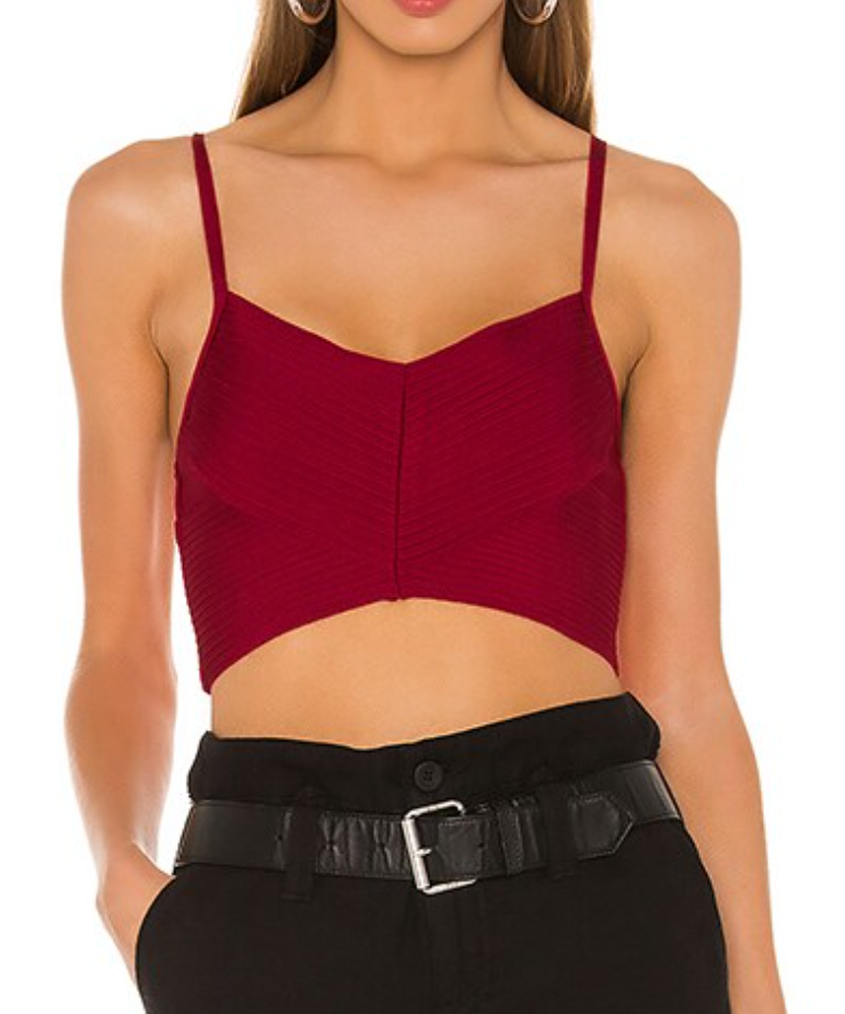 RED BANDAGE CROP TOP