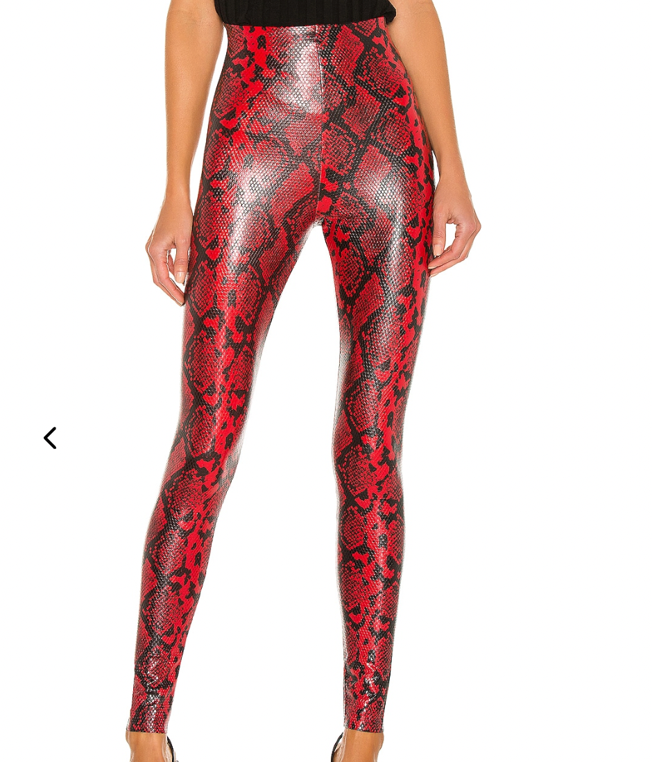 RED SNAKE LEATHER PANTS