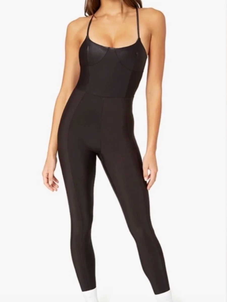BLACK ACTIVE JUMPSUIT