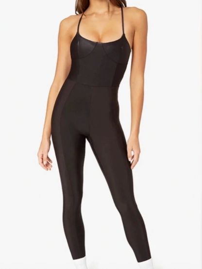 BLACK ACTIVE JUMPSUIT